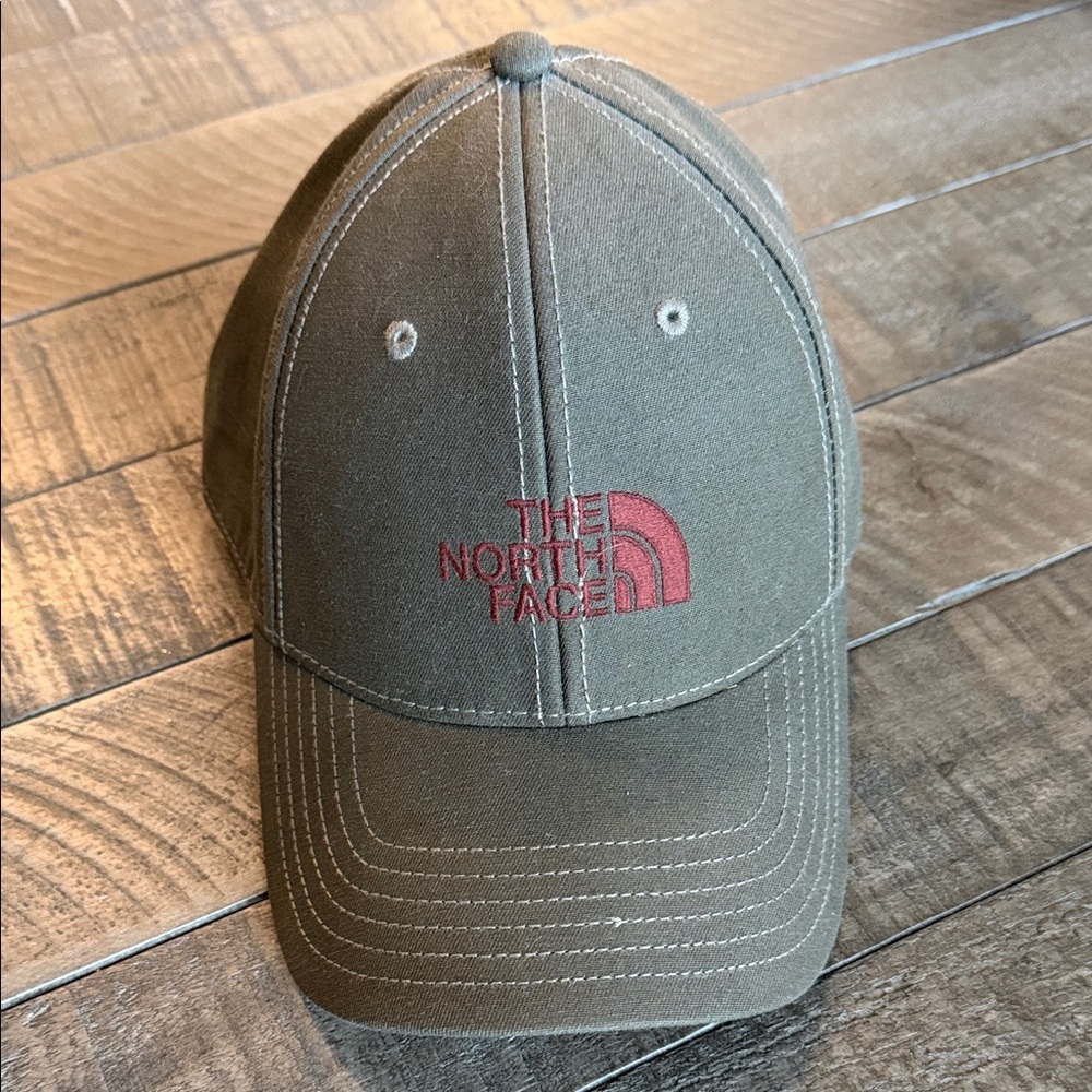 The North Face Khaki Cap with Red Logo